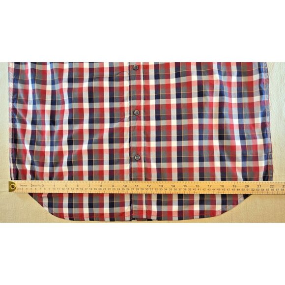 Marmot Men’s Plaid Shirt L Red/Blue Short Sleeve Button Up Outdoor Hiking Casual - Picture 10 of 14